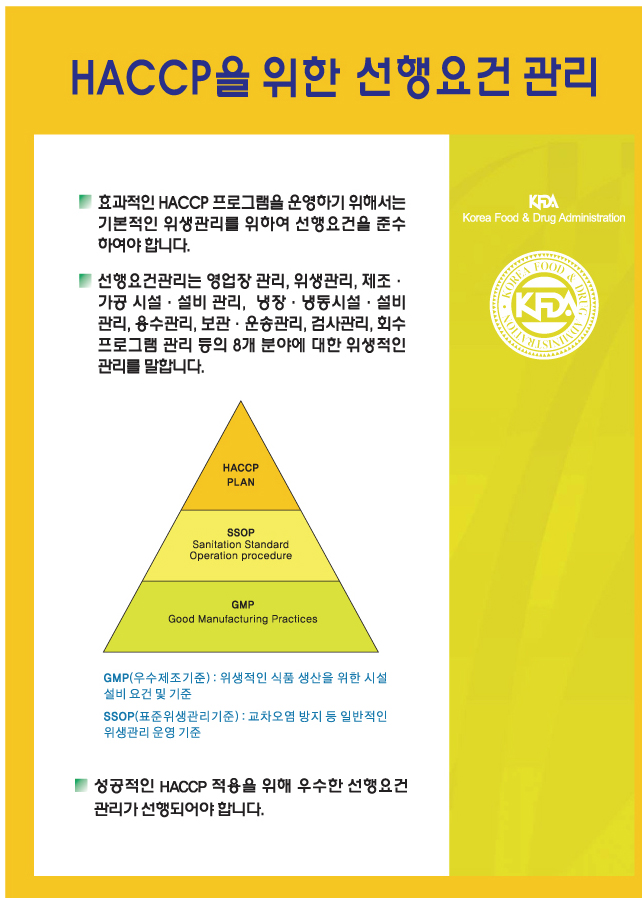 HACCP을 위한 선행 요건 관리의 1번째 이미지