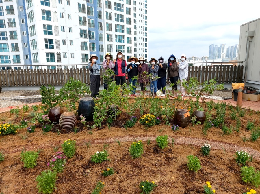 연수구, 송도건강생활지원센터 옥상텃밭 정원가꾸기의 1번째 이미지